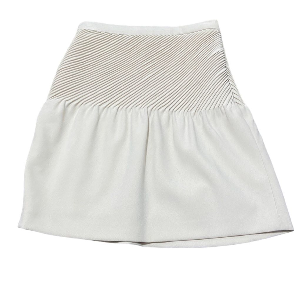 Halston Heritage Womens Skirt Cream Beige Size 0